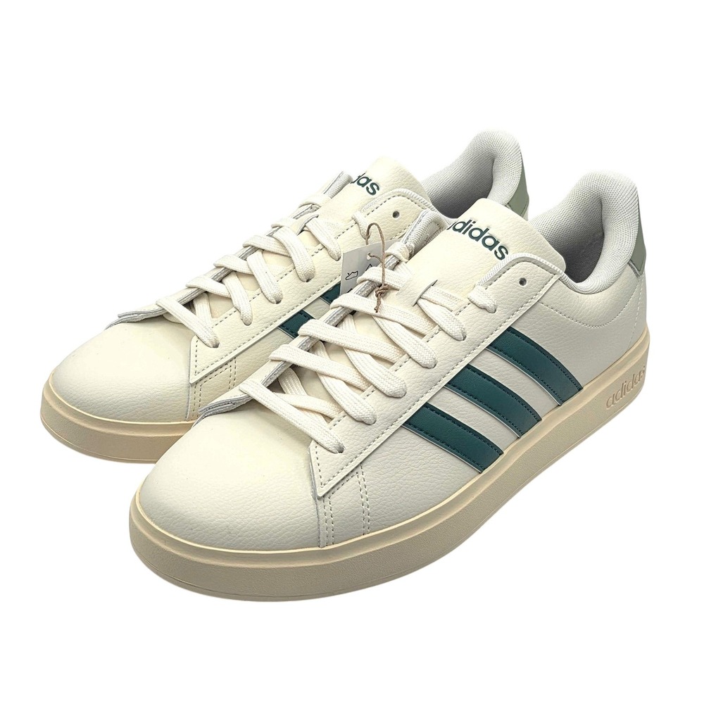 adidas Grand Court 2.0 Sneakers Mens Size 11 Off White Green NWT In Box JS1736